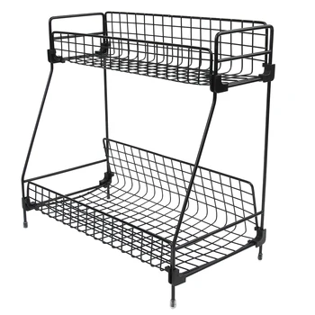 

1Pc Iron Storage Shelf Bathroom Drainer Storage Rack Kitchen Tableware Holder Small Size