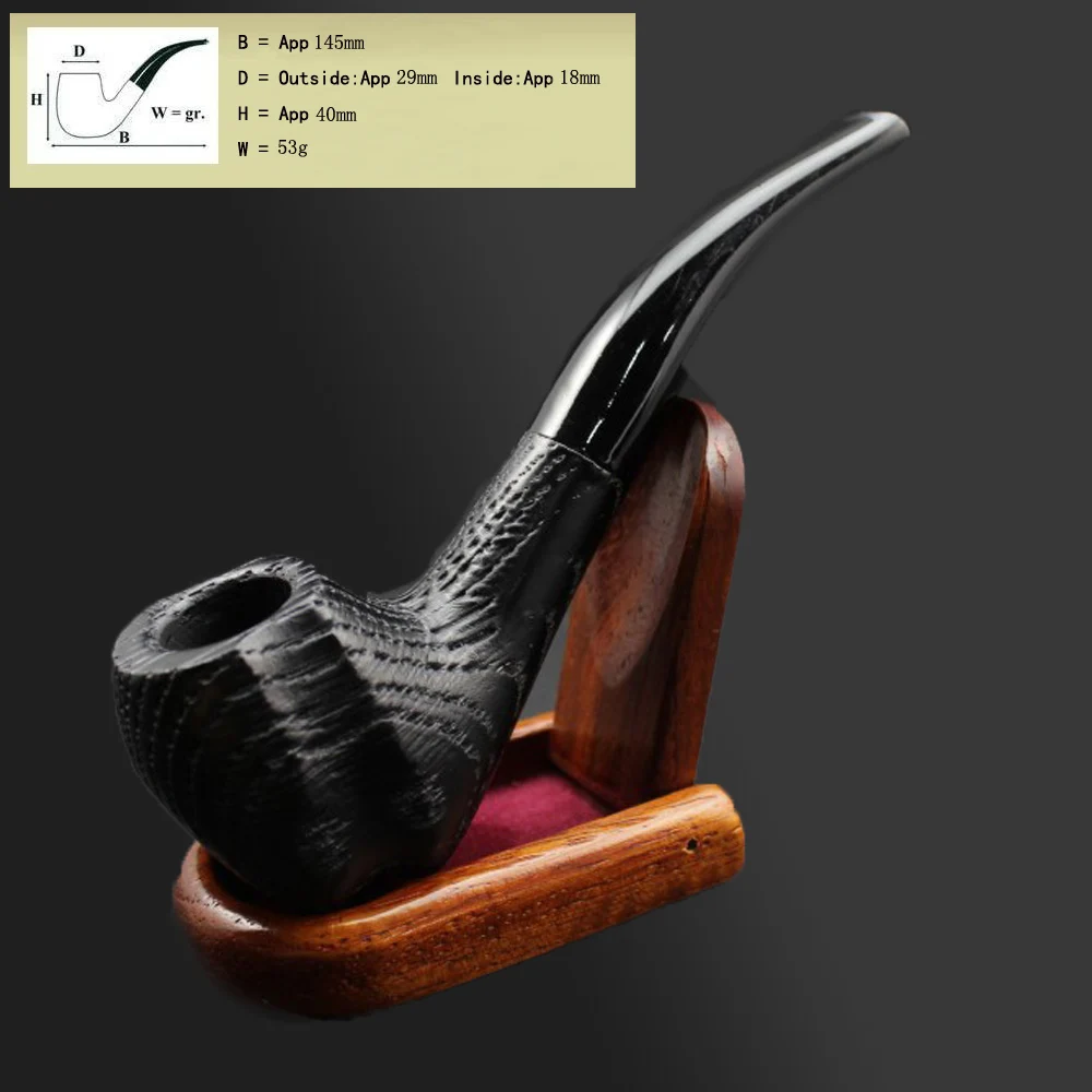 Natural Wood Bog Oak Handmade Wooden Tobacco Smoking Pipe Bowl Black