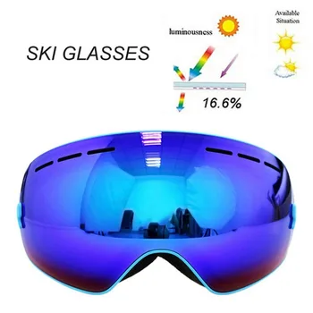 

2018 New Spherical Surface Skiing Goggles Double Layers UV400 Anti-Fog Mask Glasses Professional Men Women Snowboard Goggles