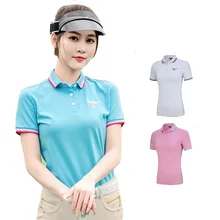 Женская рубашка для гольфа с коротким рукавом, дышащая одежда для гольфа, Женская Спортивная одежда для гольфа, спортивная одежда с отложным воротником