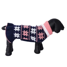 Вязаные вещи для собак, свитер для питомцев, зимний теплый простой узор, маленькое повседневное платье, утолщенные акриловые волокна, куртки для собак, одежда