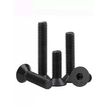 

20/50Pcs Hexagon Socket Flat Countersunk Head Screw Carbon Steel Black Inner Hex Bolts Furniture Fittings M1.6 M2 M2.5 M3