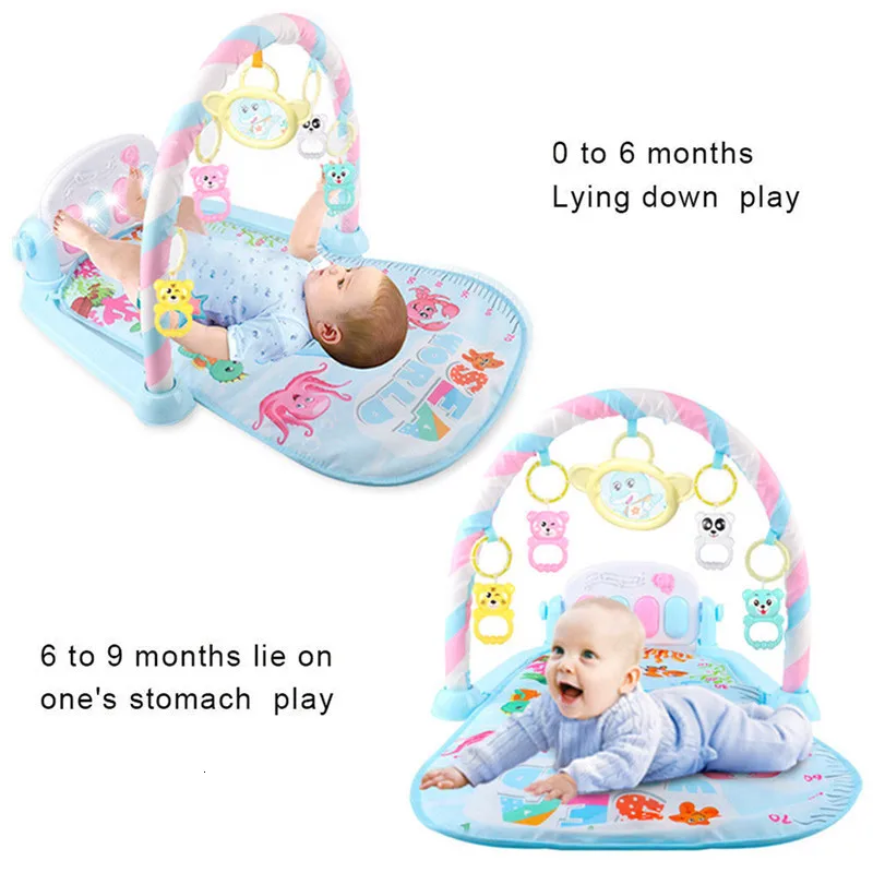 2018 Baby Cartoon Cradle Toy Gilrs & Boys Fitness Frame Multifunctional Foot Piano Music Game Manta Children Estera de Gateo