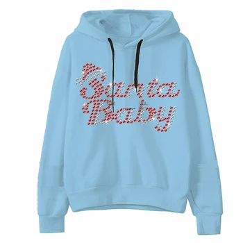 

Streetwear women Printting Designer hoodie for women graphic hoodie Cartoon elk silhouette Santa Claus O-Neck long sleeve