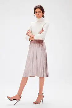 

Trendyol Mink Velvet Piliseli Knitted Skirt TWOAW20ET0233