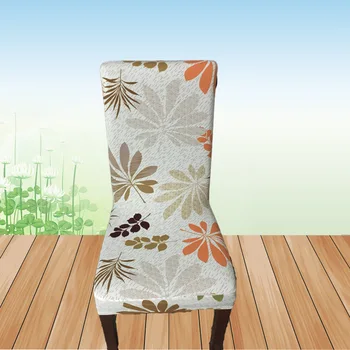 

Plant Pattern Seat Cover Banquet Chair Cover Anti-dirty Slipcover For Wedding Dining Room 1 Piece Stool Protective Covering