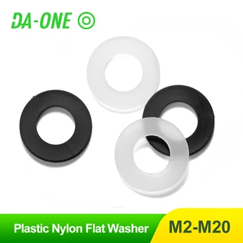 

10-100pcs M2 M2.5 M3 M4 M5 M6 M8 M10 M12 M16 White/ Black Plastic Flat Washer Insulation Seals Gasket Ring high strength