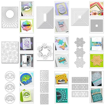 

2020 New Background Lace Frame Metal Cutting Dies Leaves and Layering Flowers Dies Scrapbooking For Crafts Card Making no Stamps