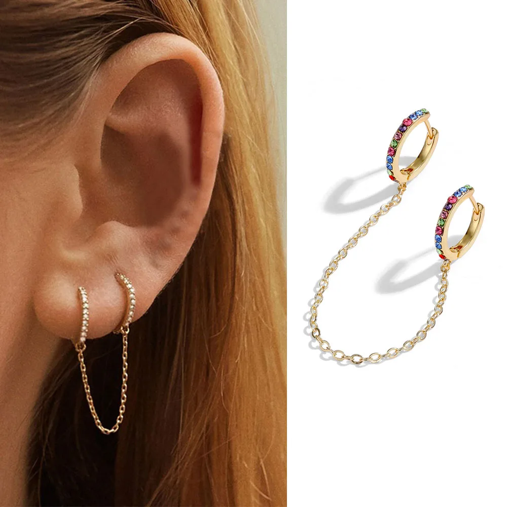 Женские серьги-кольца FNIO золотистые/розовое золото/черный/серебристый цвет