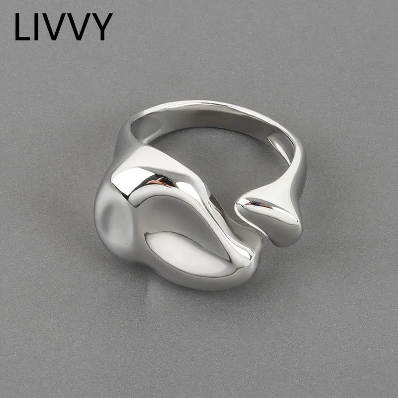 Silver Irregular Width Open Ring Female Jewelry, silver ring,opening ring,finger ring