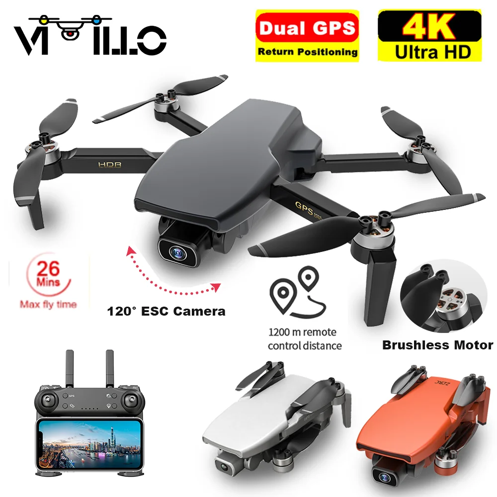 Дрон Vimillo S3 4K GPS с камерой профессиональный 5G Wi Fi бесщеточный Радиоуправляемый
