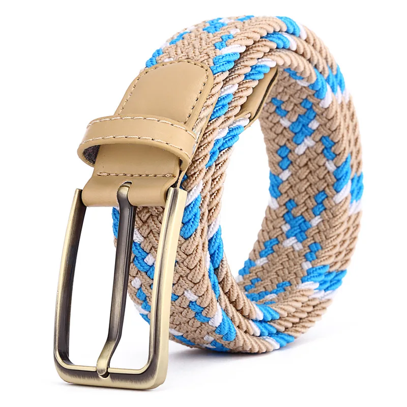 ZLD Men's and women's fashion new pin leather buckle elastic band stretch canvas woven belt ladies leisure belt business mens dress belts Belts