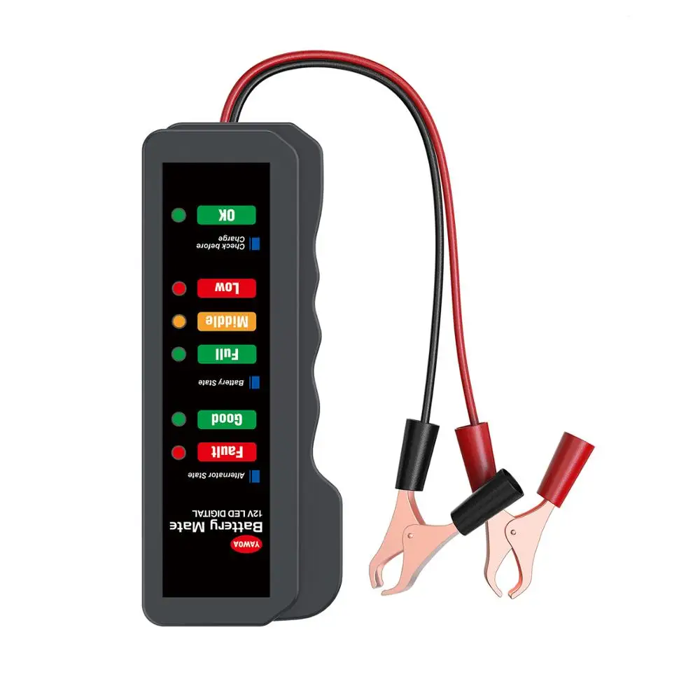 Автомобильный тестер батареи BM310 12 в цифровой 6 светодиодный светильник зажим/сигаретный светильник er Генератор мотоцикла автоматический анализатор батареи диагностический - Цвет: Clip