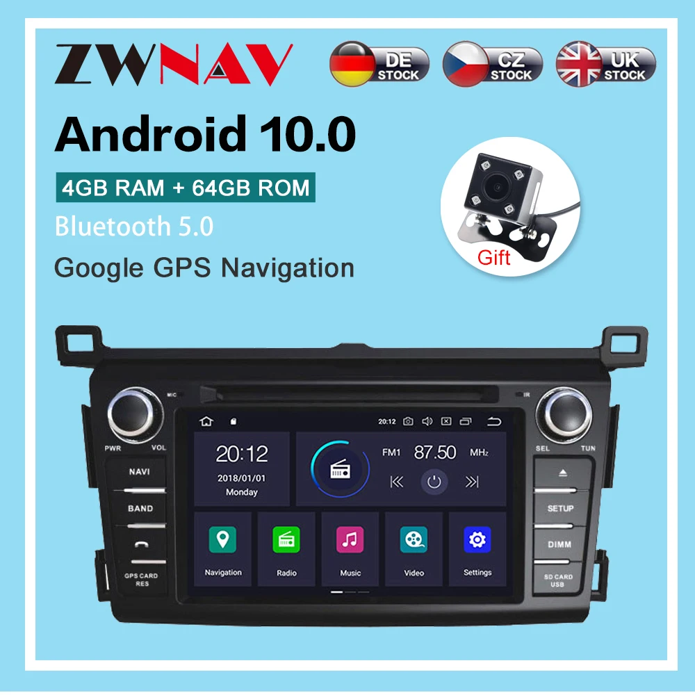 

Android 10.0 4GB+64GB Car radio player GPS Navigation for Toyota RAV4 2014-2019 Multimedia Player Radio video stereo head unit