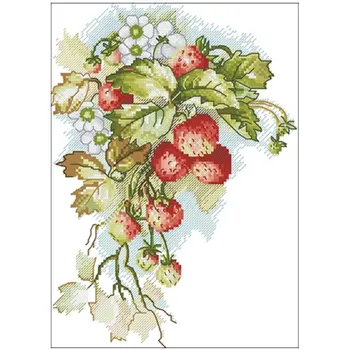 

Fruit-strawberry patterns Counted Cross Stitch 11CT 14CT 18CT DIY Chinese Cross Stitch Kits Embroidery Needlework Sets