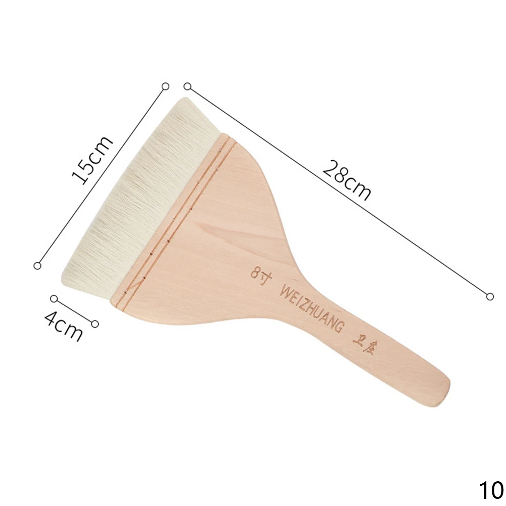 Flat Paddle Paint Brush - Long Handle 1-4 Inch for Oil  Acrylic Painting