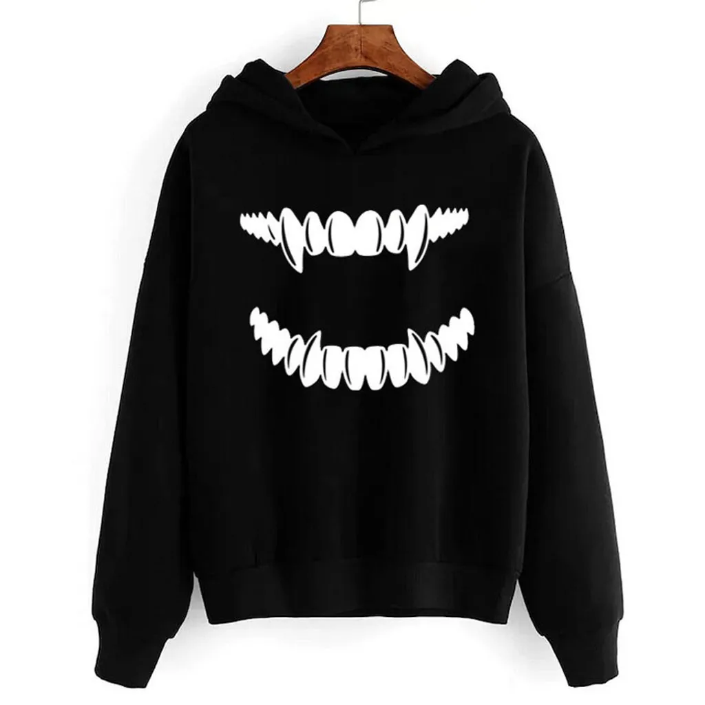 Hoodies Women Autumn 2019 Print Long Sleeve Hooded Gothic Punk Streetwear Hoodie Hoodies And Sweatshirts Women Pullovers Clothes