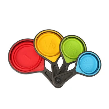 

Baking Tools Silicone Folding Measuring Cup Folding Measuring Spoon Silicone Measuring Spoon 4 Sets of Silicone