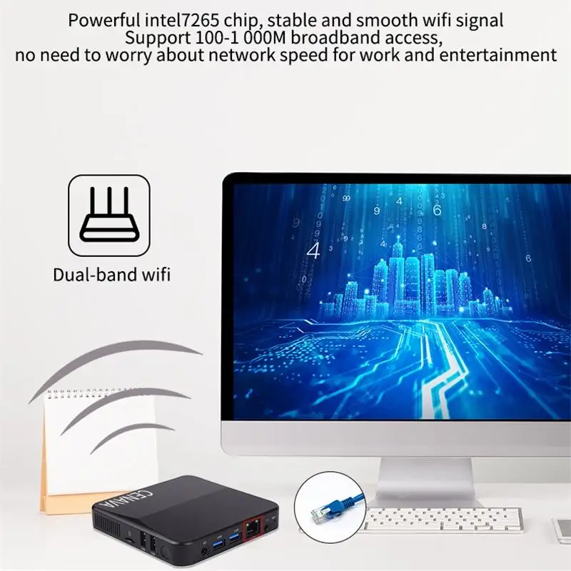 CENAVA P3T Мини ПК 8 Гб 256 ГБ SSD Intel Celeron Windows 10 4 ядра настольный компьютер Linux PC Smart TV BOX M.2