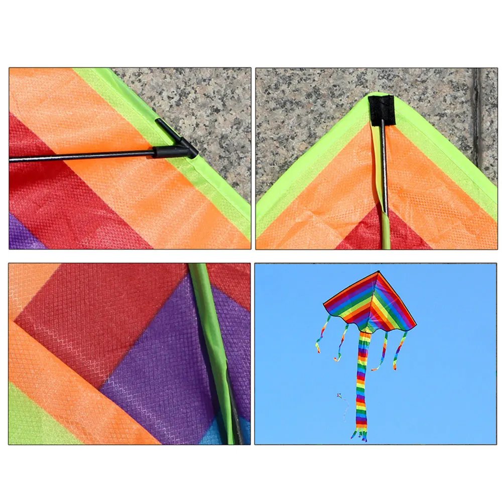 Long Kite Rainbow Kite Exercise Good Weather Empty Spaces Multicolor Chemical Fiber Cloth Kite Children Toy Beginning Ability
