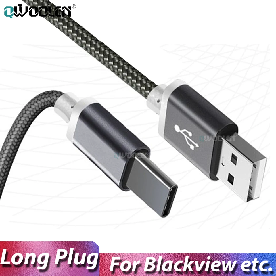 10 мм Длинный USB Type C кабель для быстрой зарядки для Blackview Bv9900 Pro Bv6100 Bv9700 BV9600 Oukitel U18