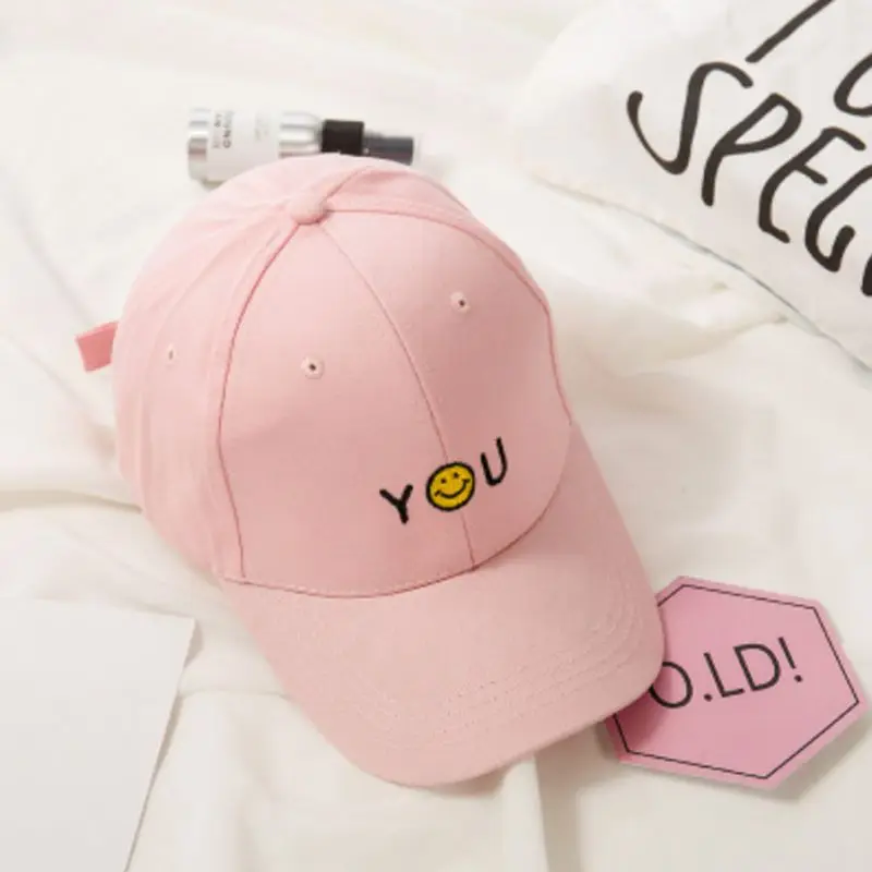 22 Color Unisex Korean Sport Smile Face Finger Heart Embroidery Baseball Cap Harajuku Cotton Hip Hop Snapback Curved Trucker Hat