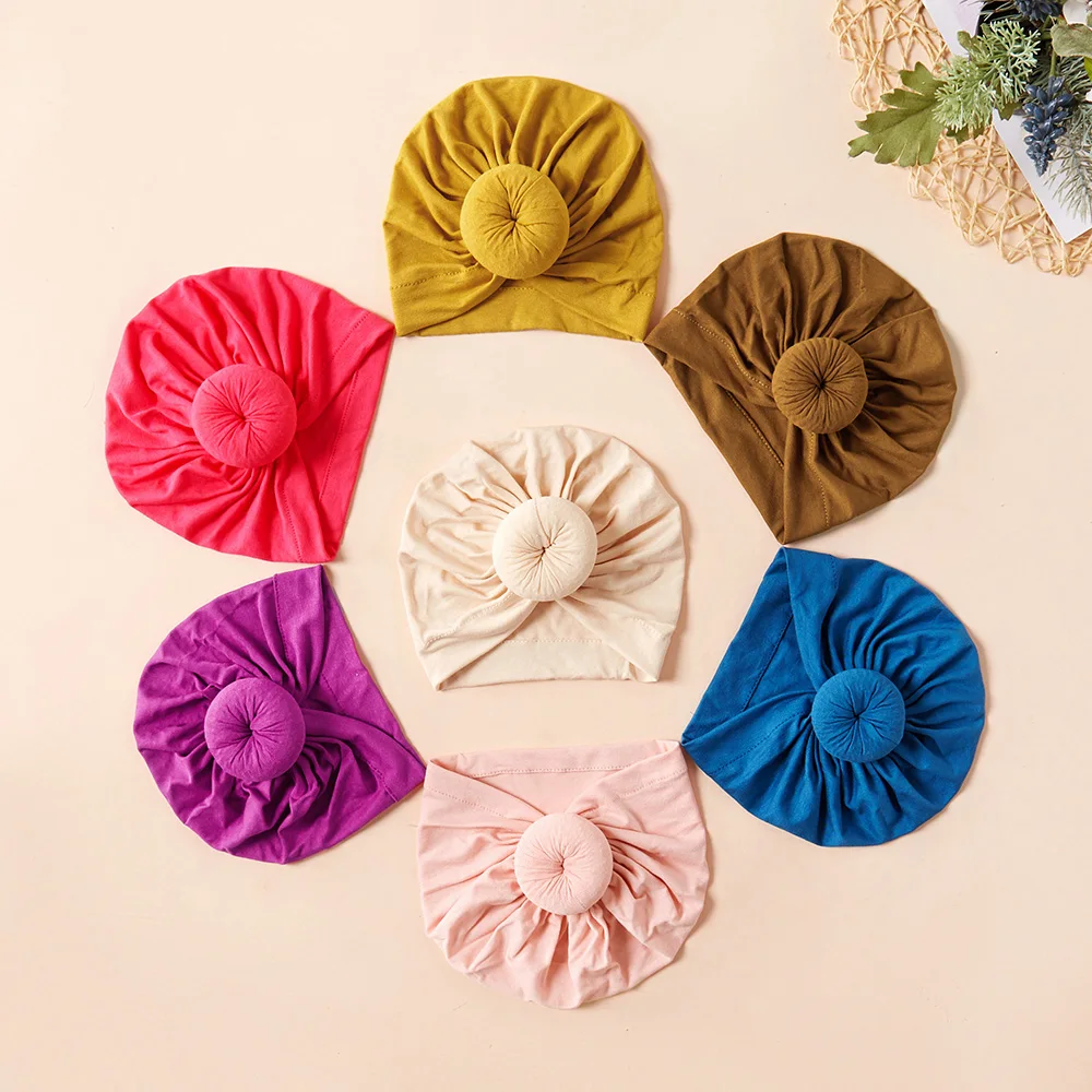 

PatPat 2020 New Arrival Autumn and Spring Baby Toddler Sweet Solid Knot Newborn Hat Baby & Toddler Girl Accessories Hats
