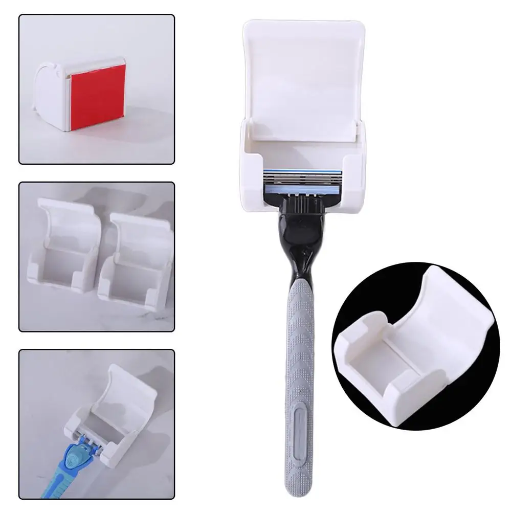 

Shaver Storage Rack Adhesive Razor Holder Wall Mounted Razor Rack for Bathroom