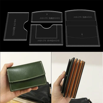 

Leather DIY acrylic template sewing manual multi card holder card bag wallet drawing diy leather fabric design making mold