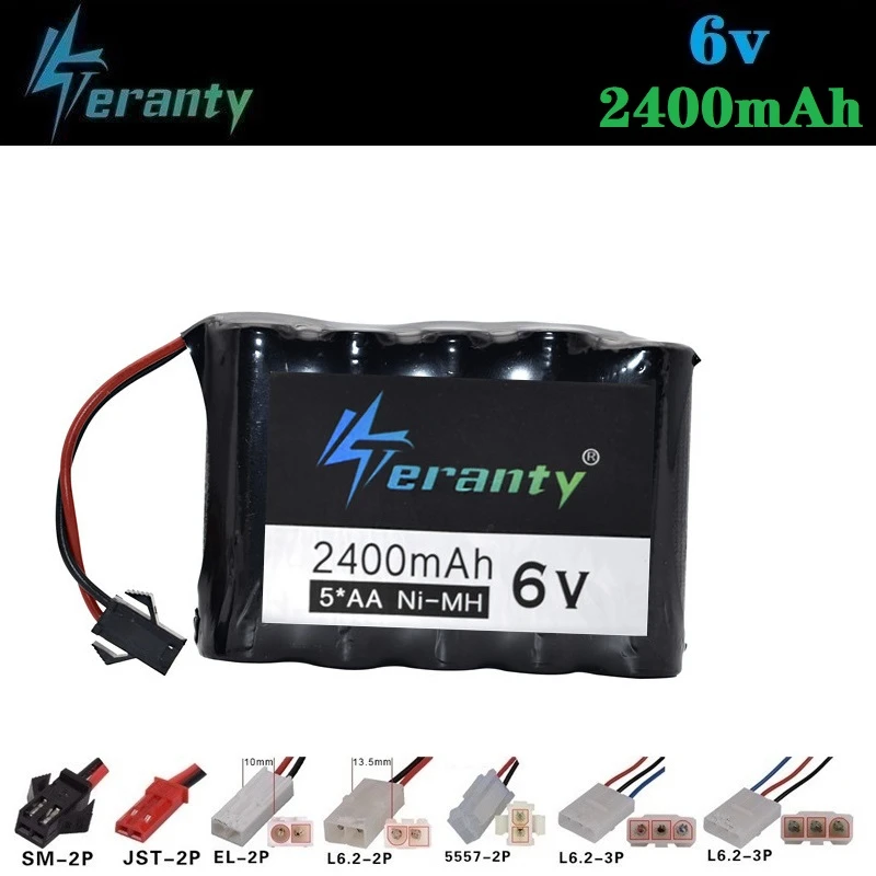 Teranty 6v 2400mah Rechargeable Battery pack for RC toy Car rc Boat GUN