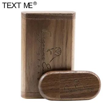 

TEXT ME 1PCS free custom logo wooden + Box Personal LOGO pendrive 4GB 16GB 32GB 64GB usb Flash Drive U disk Memory wedding photo