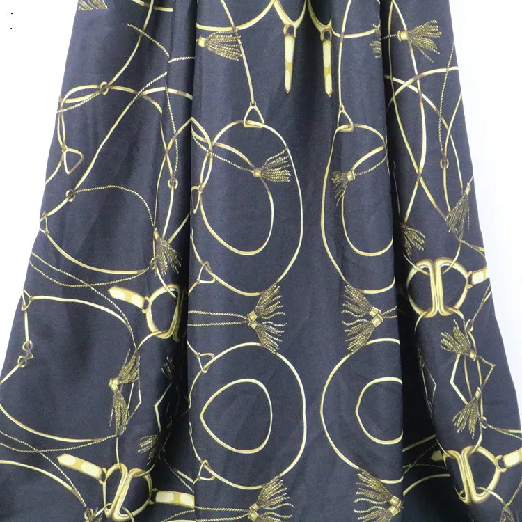 

Factory direct woven geometric elastic double-twisted printing fabric High-grade woven polyester dress elastic fabric