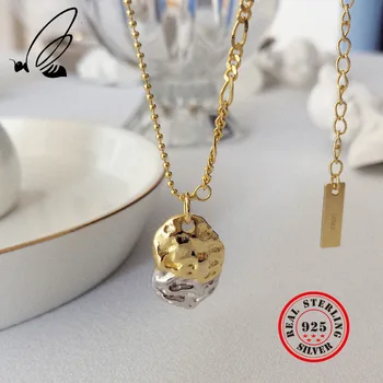 

Pendants Necklaces 925 Sterling Silver Irregular Gold Chain Bohemian Dainty Long Necklace Collier Femme Attachment Woman Taki