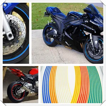 

Motorcycle Wheel Sticker Reflective Decals Rim Tape For TRIUMRH STREET TRIPLE 675 R RX LT BONNEVILLE SE T100 Black T120