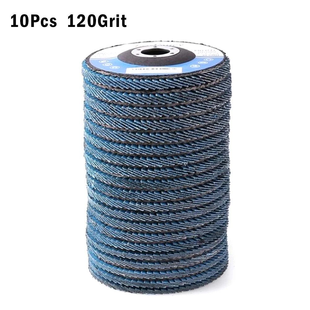 10pcs 120Grit 10 штук в упаковке профессиональная Лепестковые диски 115 мм 4,5 шлифовальные диски 40/60/80/120 Грит абразивные диски лезвия для угловая шлифовальная машина - Цвет: 10pcs 120Grit