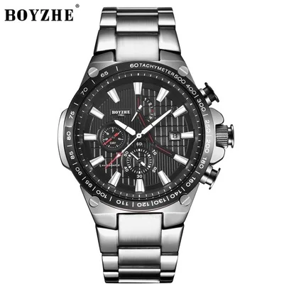 

Men Watch BOYZHE Business Automatic Mechanical Watch Multifunction Fashion Male Stainless Steel Clock