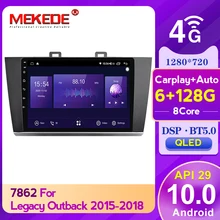 DSP QLED pantalla Android 10,0 Car Radio GPS de navegación jugador para Subaru Outback 5 2015 - 2018 Octa Core 6GB + 128GB No 2 Din DVD