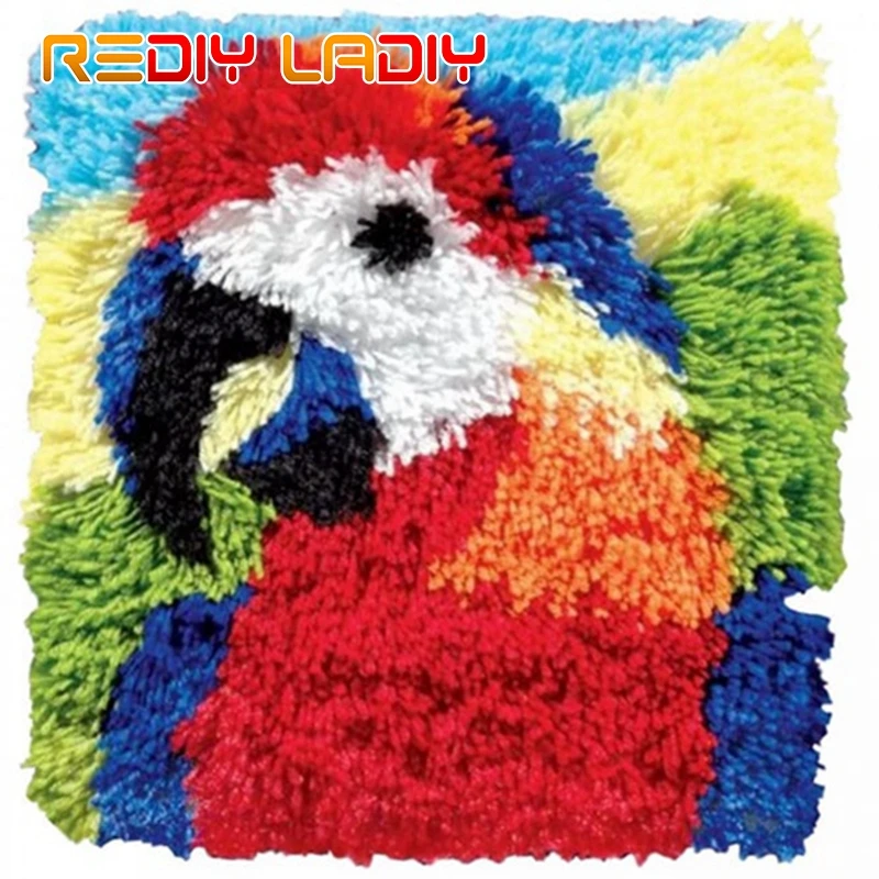 Latch Hook Puppy Dogs Cushion Cover Diy Crocheting Yarn Pillow Case