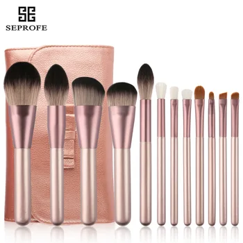 

12 Pcs Makeup Brushes Set Artificial Fiber Powder Foundation Concealer Blush Eyeshadow Eyebrow Cosmetic Make Up Brushes