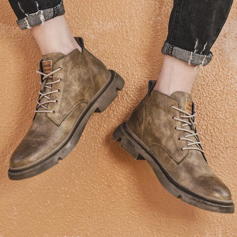

Chelsea Boots Men Ankle Leather Boots British trend men's boots fashion Spring and Autumn Boots