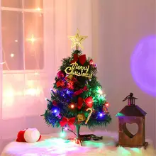 1 шт., искусственные настольные украшения, Декор, Маленькая рождественская елка, светодиодный светильник 50 см