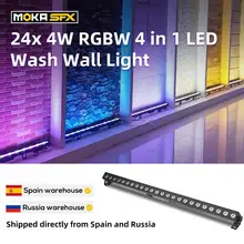 LED Wash Wall Light Stage Lighting Effect 24x 4W RGBW DMX Control LED Light Strip for Bar Disco Wall Washing Light