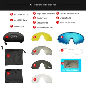 Image 5 - 2019 polarize 5 Lens bisiklet gözlükleri yol bisikleti bisiklet gözlük bisiklet güneş gözlüğü MTB dağ bisikleti bisiklet gözlük UV400