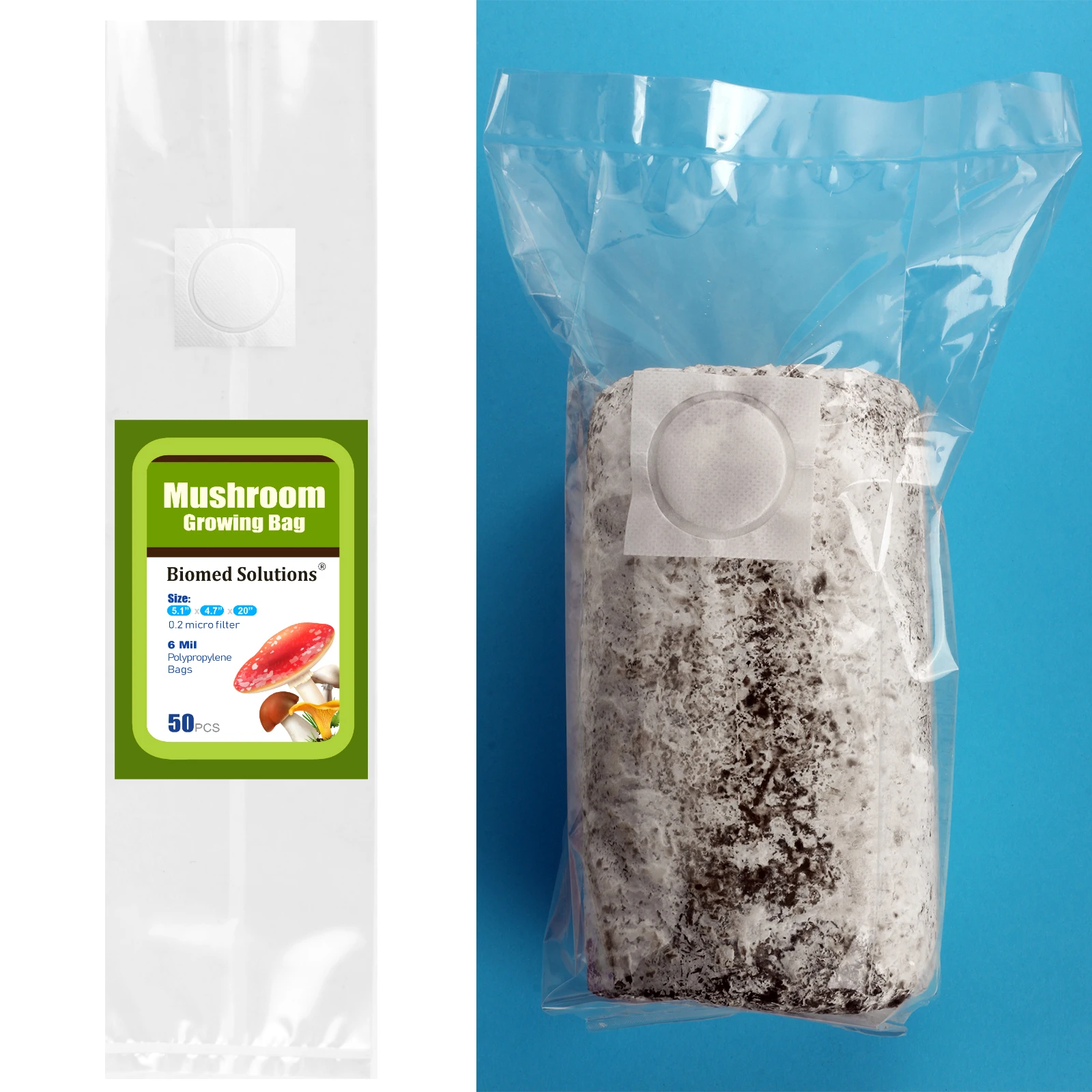 

PP Mushroom Spawn Grow Bag Substrate High Temp Pre Sealable 10/50PCS Garden Supplies BY Ks-Tek