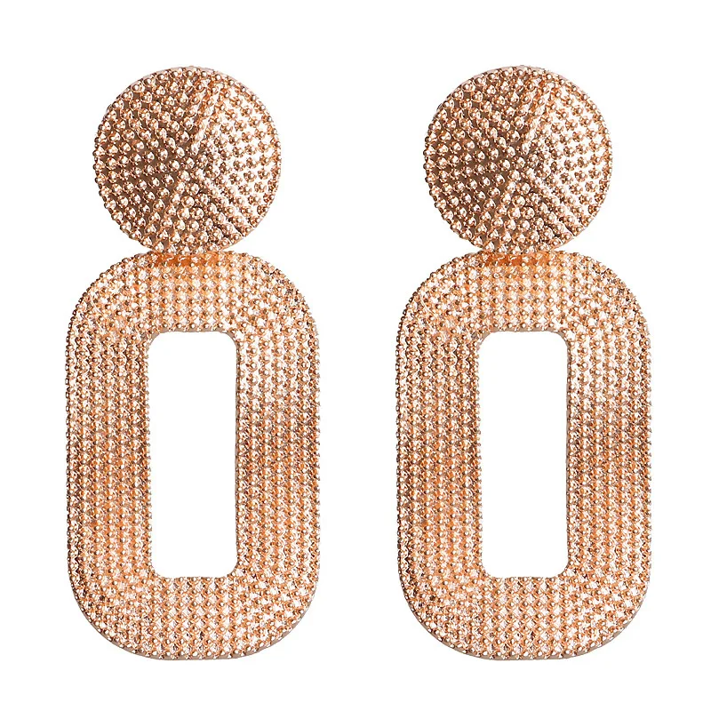 E847 ROSE GOLD Новые матовые геометрические серьги в европейском и американском стиле, Длинные металлические серьги в подарок на день рождения CE680 - Окраска металла: E847 ROSE GOLD