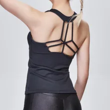 Фитнес-жилет крест красота назад Йога Спортивная рубашка эластичный дышащий пот бег длинный жилет для йоги