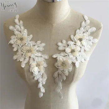 

Lace Fabric Trim Sew On Dress Clothing Applique Motif Blouse Sewing White emboridery lace collar neckline DIY clothing accessory