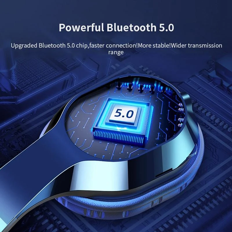 T5 Wireless Headphones Active Noise Cancelling Bluetooth Headphones 9D Stereo Music Headsets with Mic TF Card