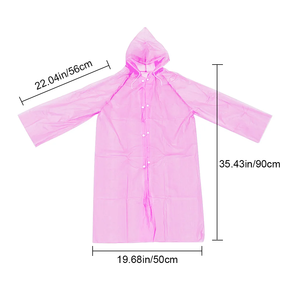 Children Disposable Raincoat Hooded Kids Poncho Button PEVA Portable Outdoor Rainwear  Green