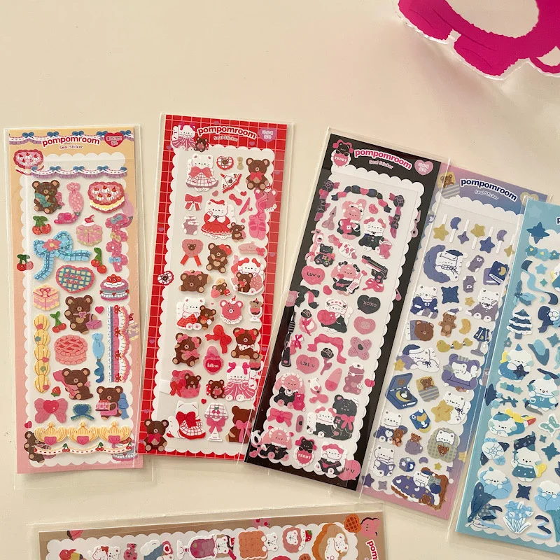 1Pc Ins Cute Cartoon Animal Laser Sticker Flakes Idol Card Deco Scrapbook DIY Material Decoration Kawaii Stationery Stickers